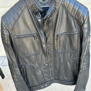 Men's Black Leather Motorcycle Jacket